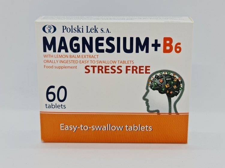 Polski Lek S A Magnesium Vit B6 With Lemon Balm Extract Stress Free